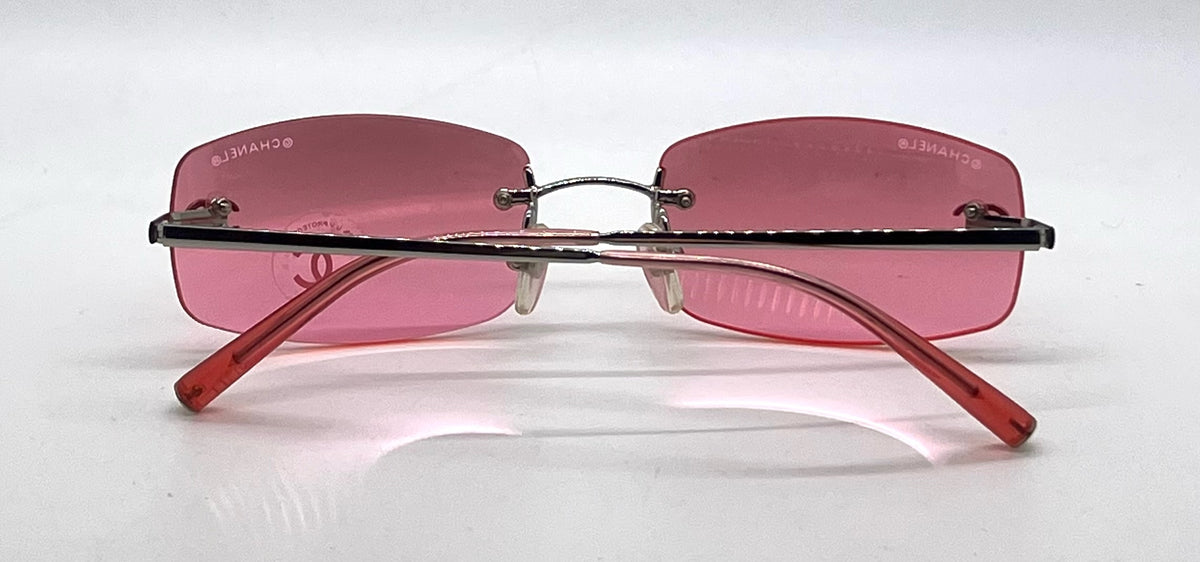 Chanel 4002 124/58 Vintage Y2K Rimless CC Pink Sunglasses-Unworn/Original/Italy