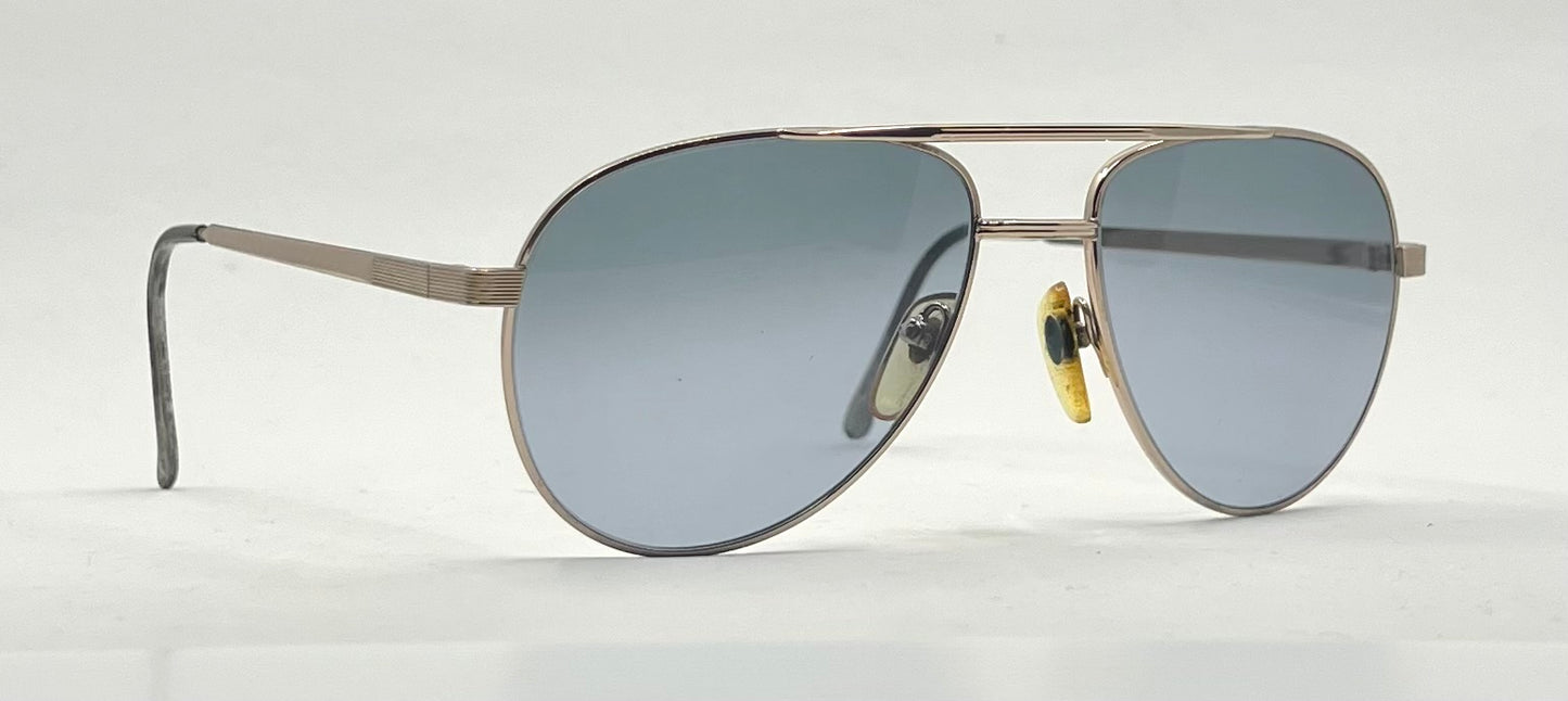 Wilshire Designs MOD-1202G Vintage Aviators w/New Steel Blue Custom Lenses