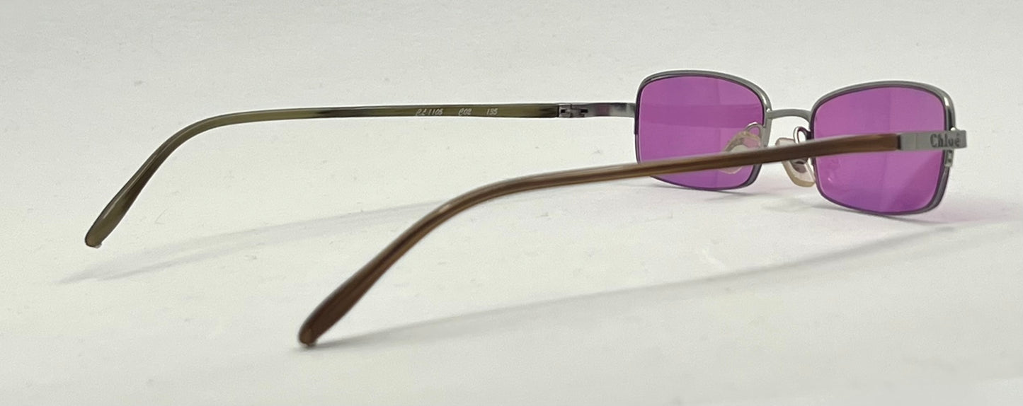 Chloé CL1105 Y2K Vintage Sunglasses w/New Solid Purple Custom Lenses-France