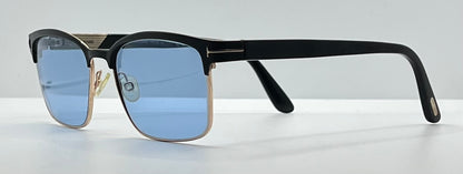Tom Ford TF5323 002 Black/Gold Sunglasses w/New Blue Custom Lenses-New/Unworn-Full Kit