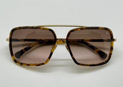 Brand New Philippe V No. 9 Sunglasses-Tortoise & Gold 63mm Frame-Handmade in Japan