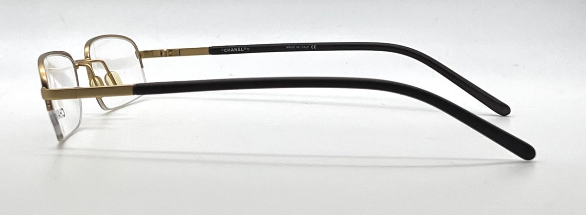Chanel Gold Semi-Rimless Vintage-Eyeglasses 50-19 Unworn Italy
