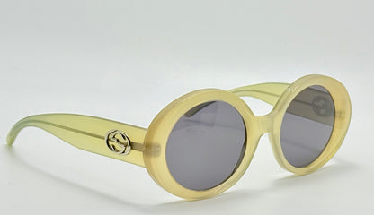 Vintage NOS Gucci GG2410/S 5BY Pale Yellow Round Sunglasses – Iconic 90s Revival