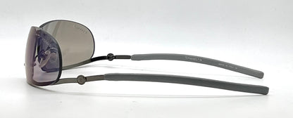 Chanel C232-7H Gray Wraparound Sunglasses Vintage Unworn Full Kit Made in Italy
