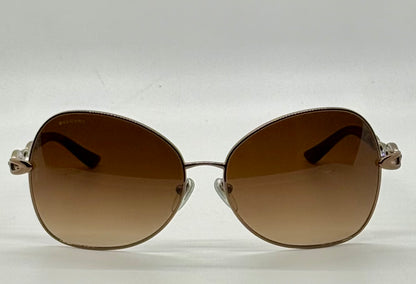 BVLGARI 6025-B Sunglasses-Crystal Temple-Brown Gradient Lenses-Unworn-Italy-60mm