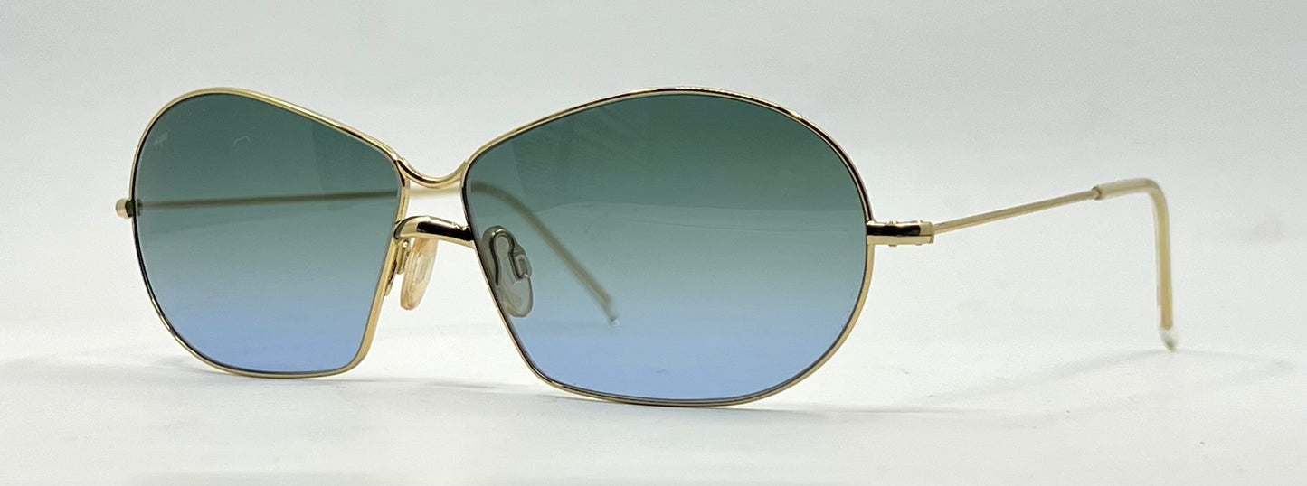 Italian Gold Metal Sunglasses w/New Custom Gradient Lenses-Unworn