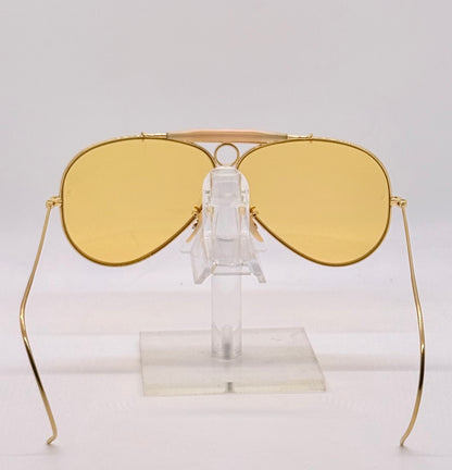 B&L Ray-Ban Shooter Arista Gold 62-8 Ambermatic USA Vintage Sunglasses Case