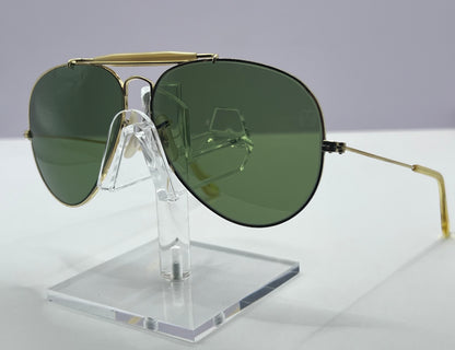 Vintage B&L RayBan Aviator Sunglasses w/Case-B&L Green Tempered Glass Lenses-USA