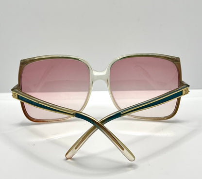 JEAN de PARIS 674/2 Vintage Sunglasses-Clear Frame Pink Lenses-France NOS
