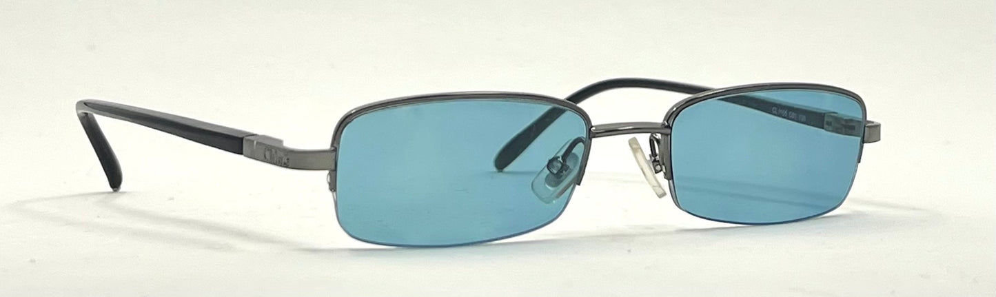 Chloé CL 1105 C01 Y2K Half-Rim Sunglasses-New Solid Aquamarine Custom Lenses