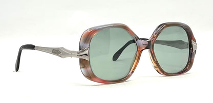 MARCOLIN AMBRA VINTAGE Oversized Sunglasses-New Solid Green Custom Lenses-Italy