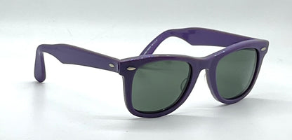 Vintage Handmade USA Purple Acetate Sunglasses Original B&L Green Lenses NOS