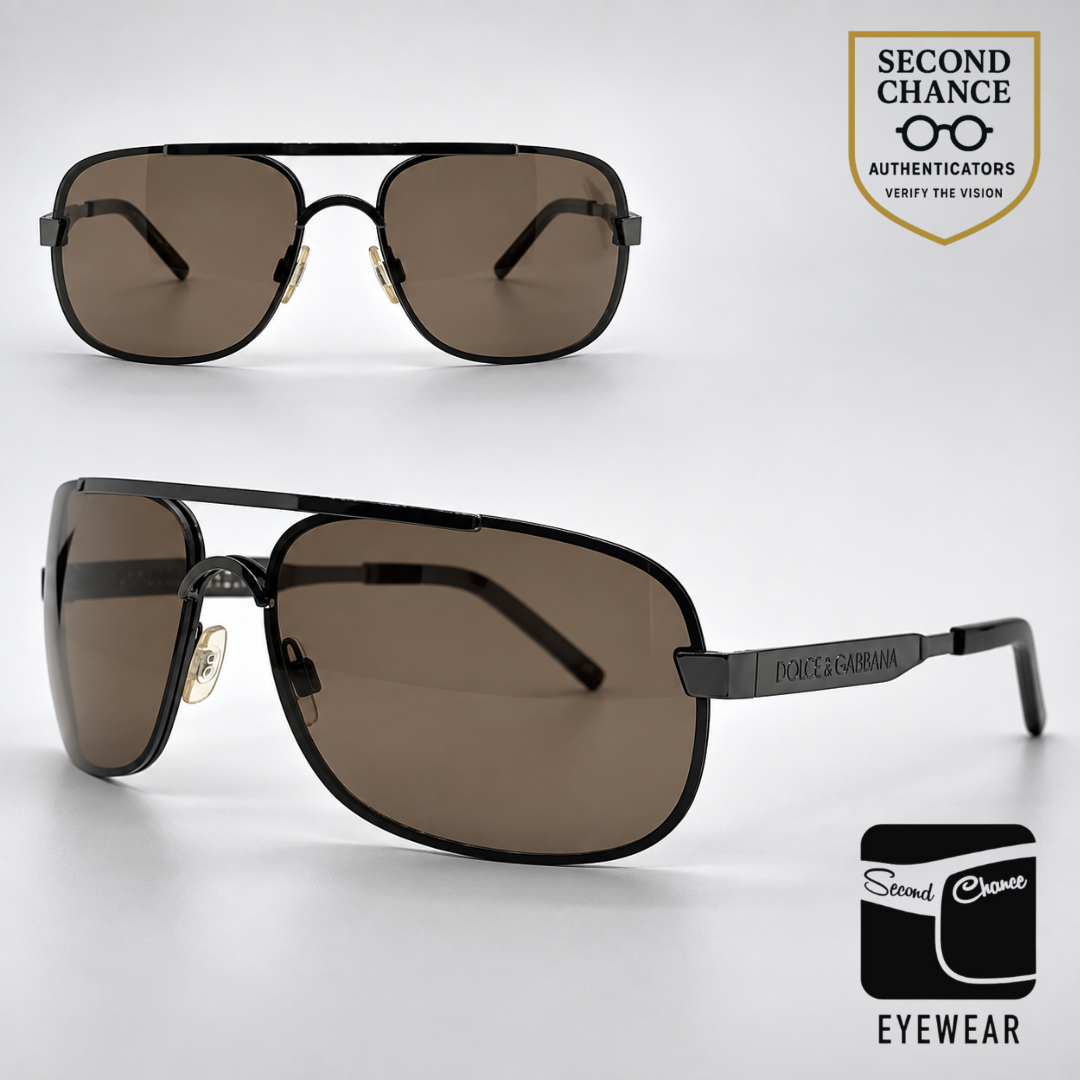 Dolce and Gabbana DG830S 731 Aviator-Vintage Sunglasses Gunmetal Brown-Unworn