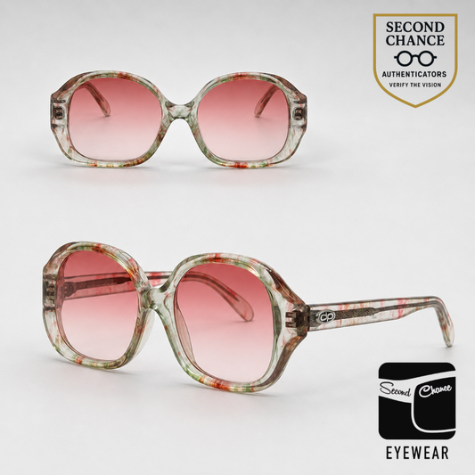 DP AL-Lori Oversized Marbled Vintage Sunglasses Pink Gradient Lenses-Unworn