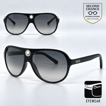 D&G 3018 501/8G Aviator Shield-Vintage Sunglasses Black-Grey Gradient-Unworn