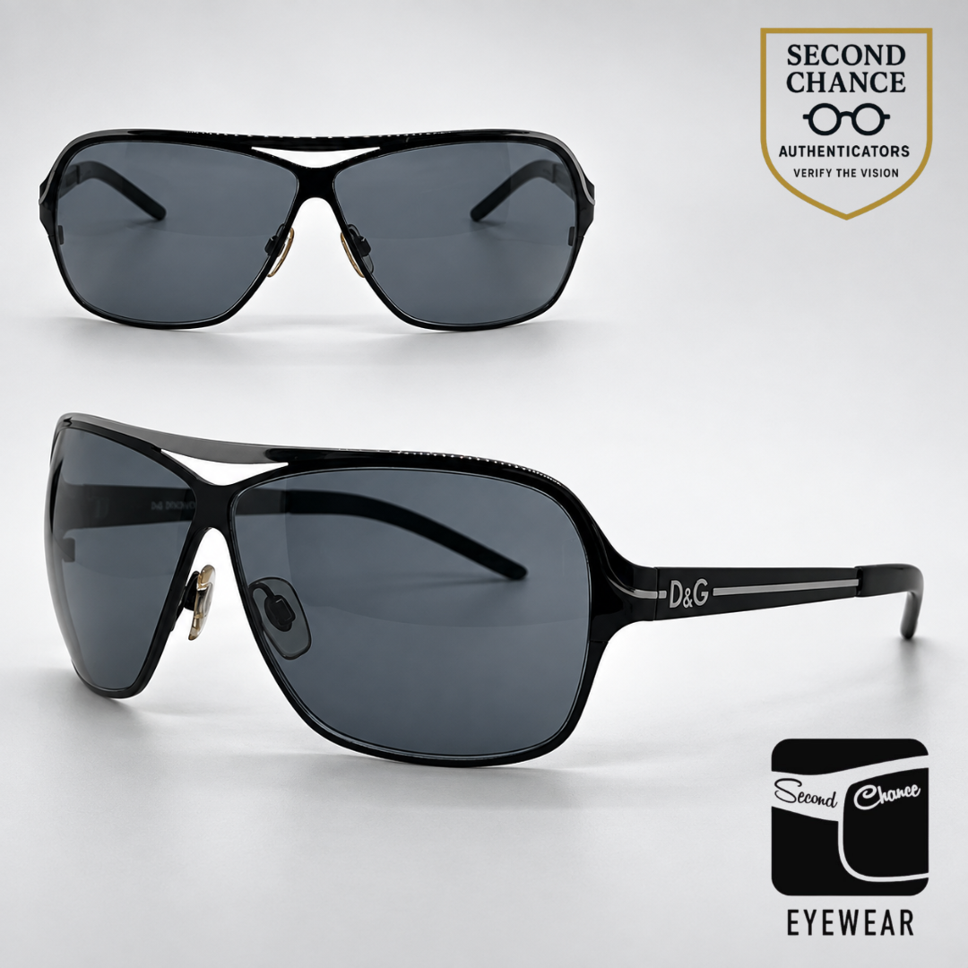 D&G 6004 01/87 Aviator-Vintage Sunglasses Dark Grey/Smoke Lenses-Unworn