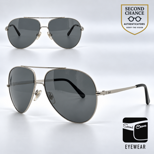 D&G6069 05/6G Aviator-Vintage Sunglasses Silver-Grey Mirror-Unworn