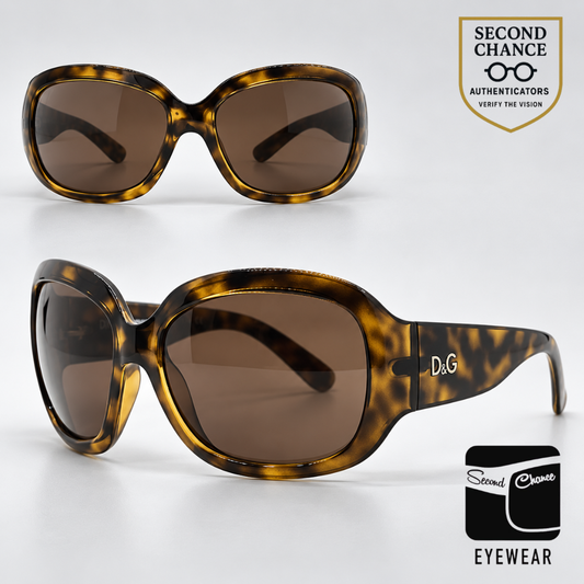 D&G8066 502/73 Havana Oversized Butterfly-Vintage Sunglasses Brown Lenses-Unworn