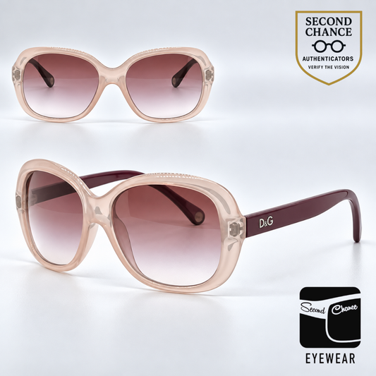 D&G8074 1632/8H Oversized-Vintage Sunglasses Blush-Burgundy Pink-Unworn