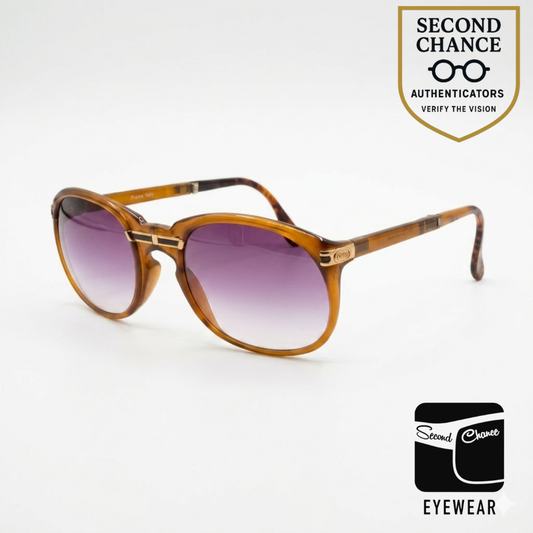 Derapage Italy Vintage Folding Sunglasses-New Purple Gradient Custom Lenses-NOS