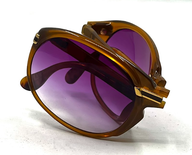 Derapage Italy Vintage Folding Sunglasses-New Purple Gradient Custom Lenses-NOS