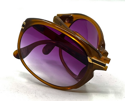 Derapage Italy Vintage Folding Sunglasses-New Purple Gradient Custom Lenses-NOS