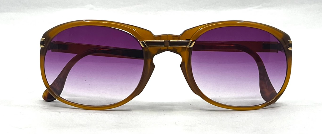 Derapage Italy Vintage Folding Sunglasses-New Purple Gradient Custom Lenses-NOS