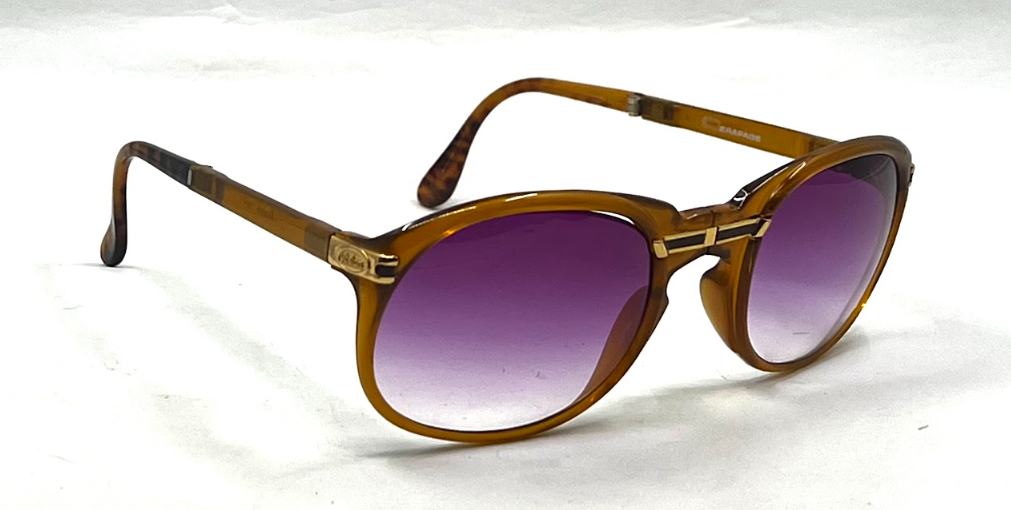 Derapage Italy Vintage Folding Sunglasses-New Purple Gradient Custom Lenses-NOS