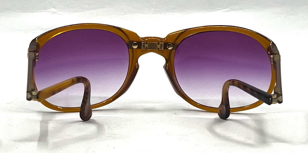 Derapage Italy Vintage Folding Sunglasses-New Purple Gradient Custom Lenses-NOS