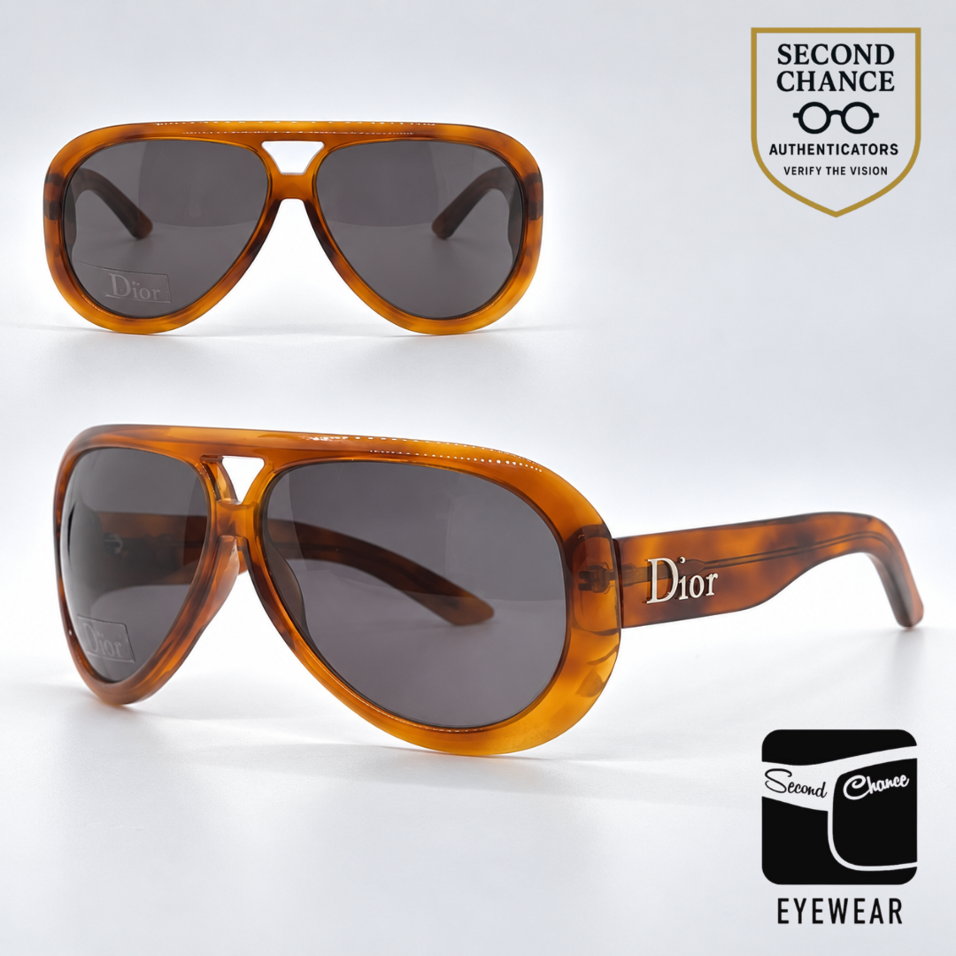 Dior AviaDior 1 056BN Oversized Aviator Luxury Sunglasses-Light Brown-Unworn