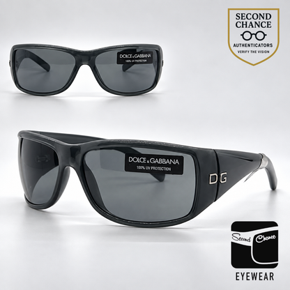Dolce & Gabbana DG811S 690 Shield-Vintage Sunglasses Dark Grey-Solid Lens-Deadstock