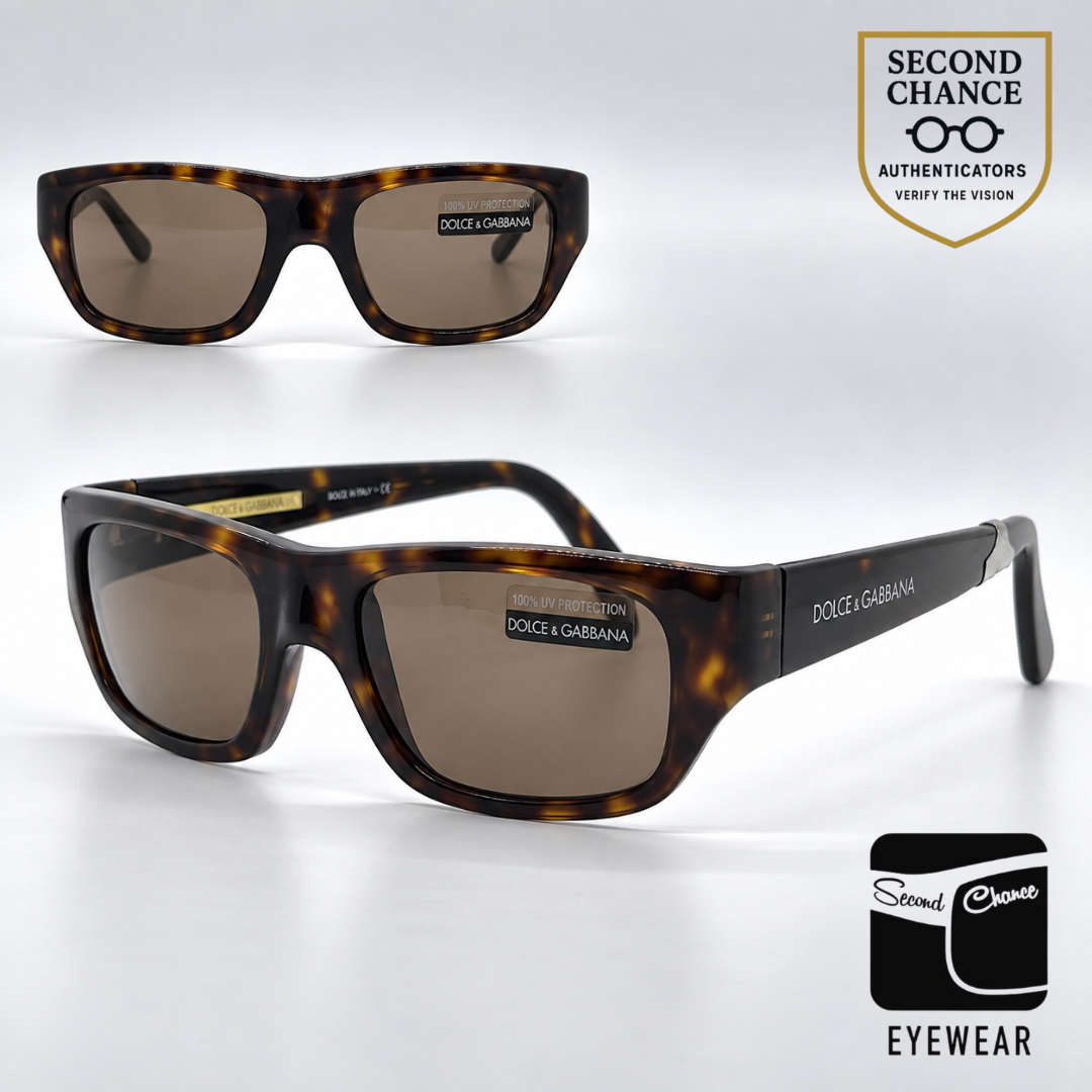 Dolce and Gabbana DG716S 469 Narrow Rectangle-Vintage Sunglasses Tortoiseshell-Brown-Unworn