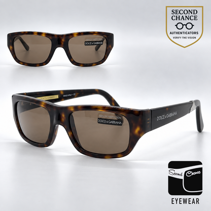 Dolce and Gabbana DG716S 469 Narrow Rectangle-Vintage Sunglasses Tortoiseshell-Brown-Unworn