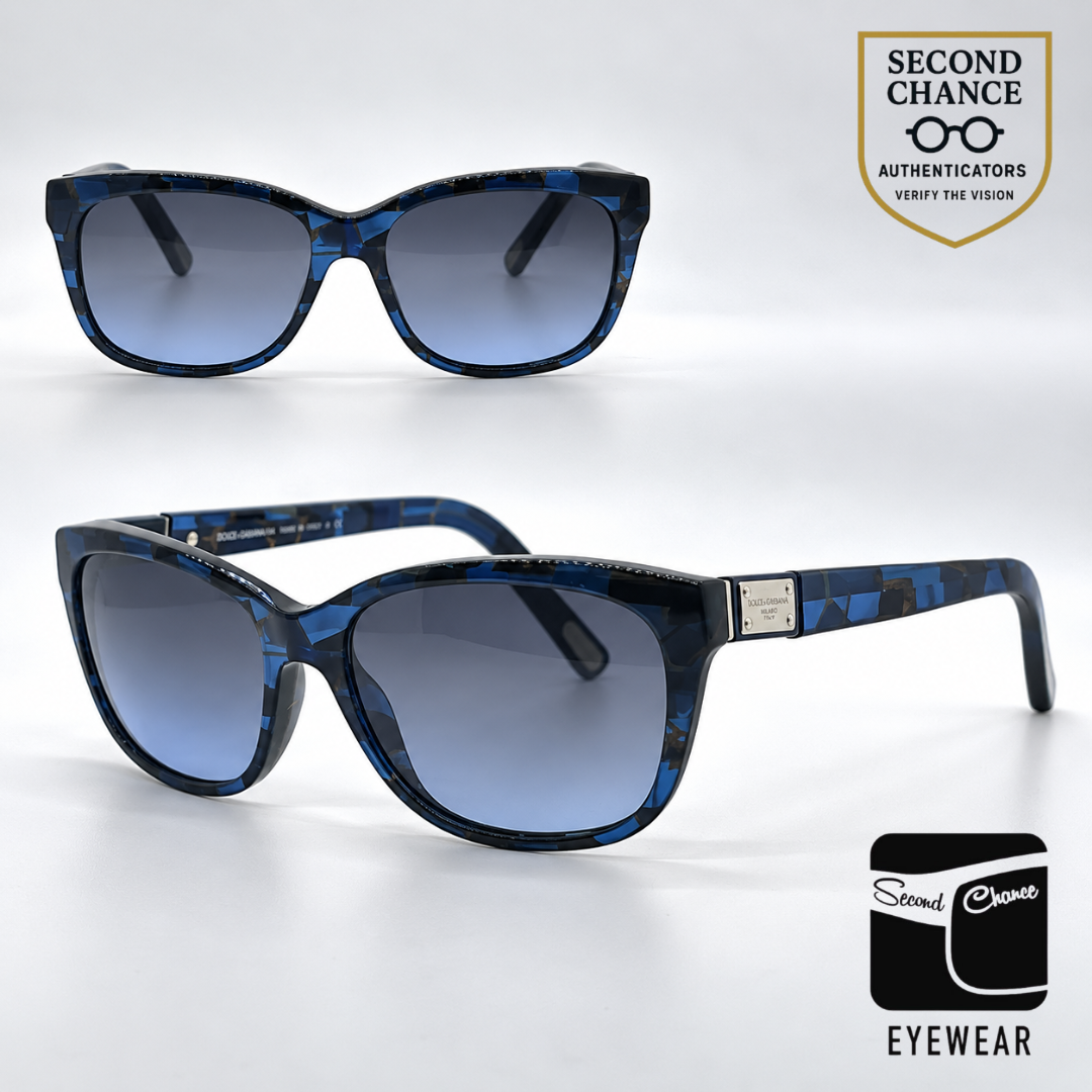 Dolce and Gabbana DG4123 1919/8F Blue Mosaic Cat-Eye-Vintage Sunglasses Blue Gradient Lenses-Unworn