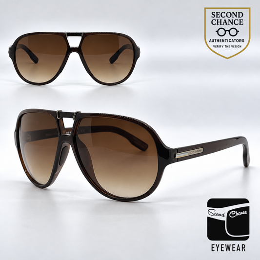 Dolce and Gabbana DG6062 506/13 Sporty Aviator-Vintage Sunglasses Havana-Brown Gradient Lenses-Unworn