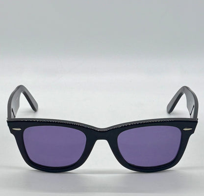 Ray-Ban RB5121 2000 Wayfarer Black w/ New Light Purple Custom Lenses–Full Kit