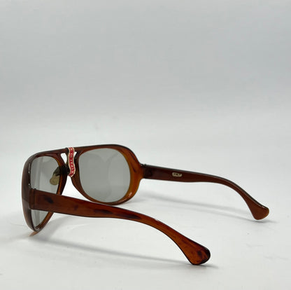 The 70s|80s Italian Sunglasses – Unworn Vintage Aviator Amber Acetate-Org. Lenses