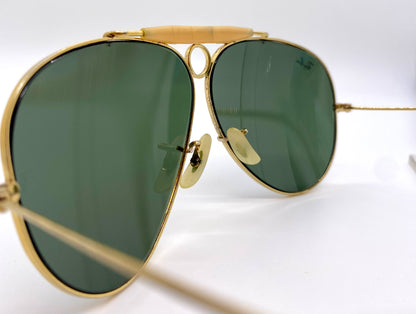 Vintage 1970s B&L Ray-Ban USA 62mm GEP G15 UV SHOOTER Aviator Sunglasses-New RB Glass Lenses