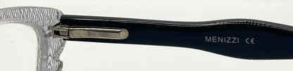 Menizzi MA3026 COL.01 Eyeglasses – Clear Textured / Black Temples – 50mm