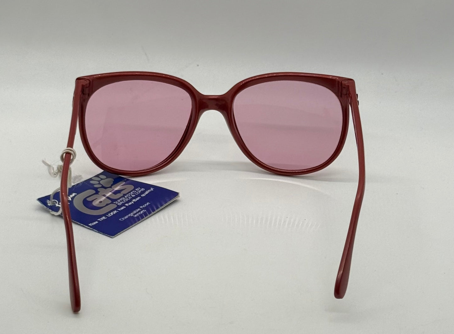 Ray-Ban CATS 1000 Red 1980s-B&L Changeable Rose Lenses-Vintage-France-UNWORN