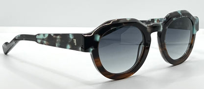 Entourage of 7 “Serrano” 09-04 Sunglasses-Blue Granite/Tortoise-Handmade in Japan-New/Unworn-Full Kit