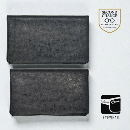 Louis Vuitton Taiga Leather Long Wallet-Black-Made in France-Unused-Archive