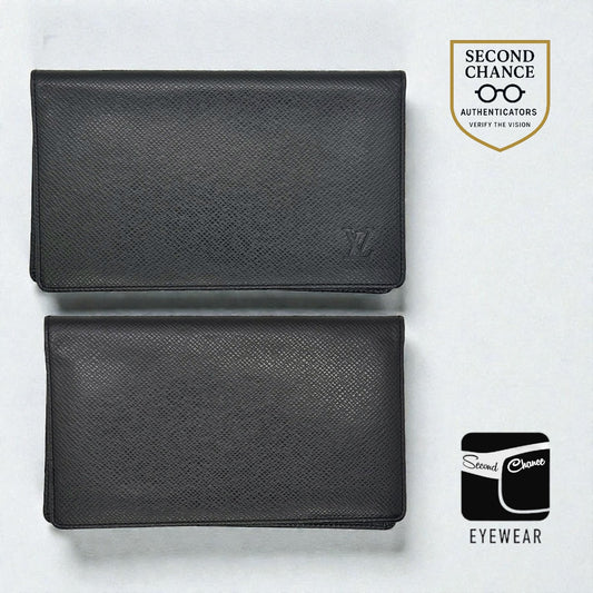 Louis Vuitton Taiga Leather Long Wallet-Black-Made in France-Unused-Archive