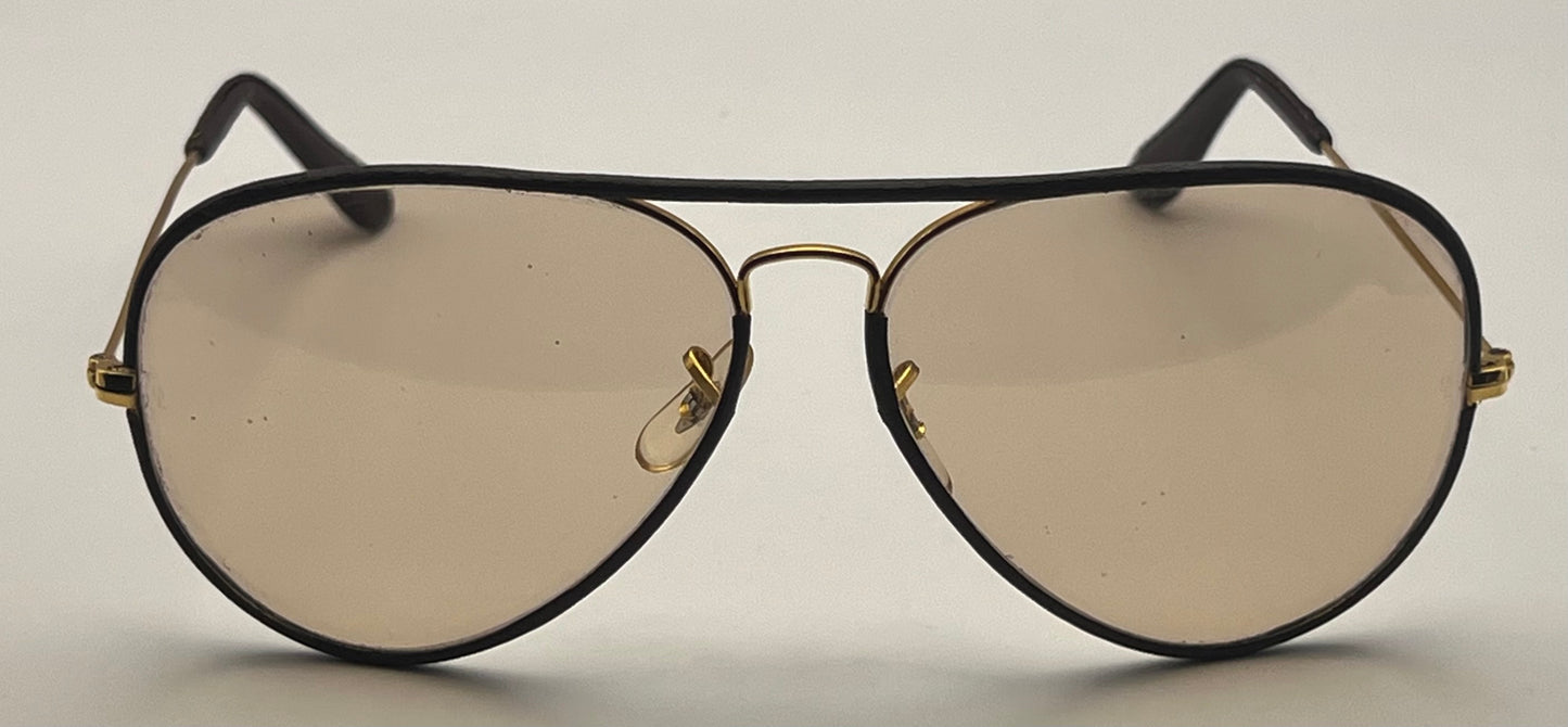 B&L Ray•Ban Aviator Brown Leathers II with Changeable Brown B&L Etched MineralGlass Lenses