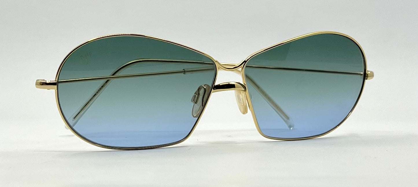 Italian Gold Metal Sunglasses w/New Custom Gradient Lenses-Unworn