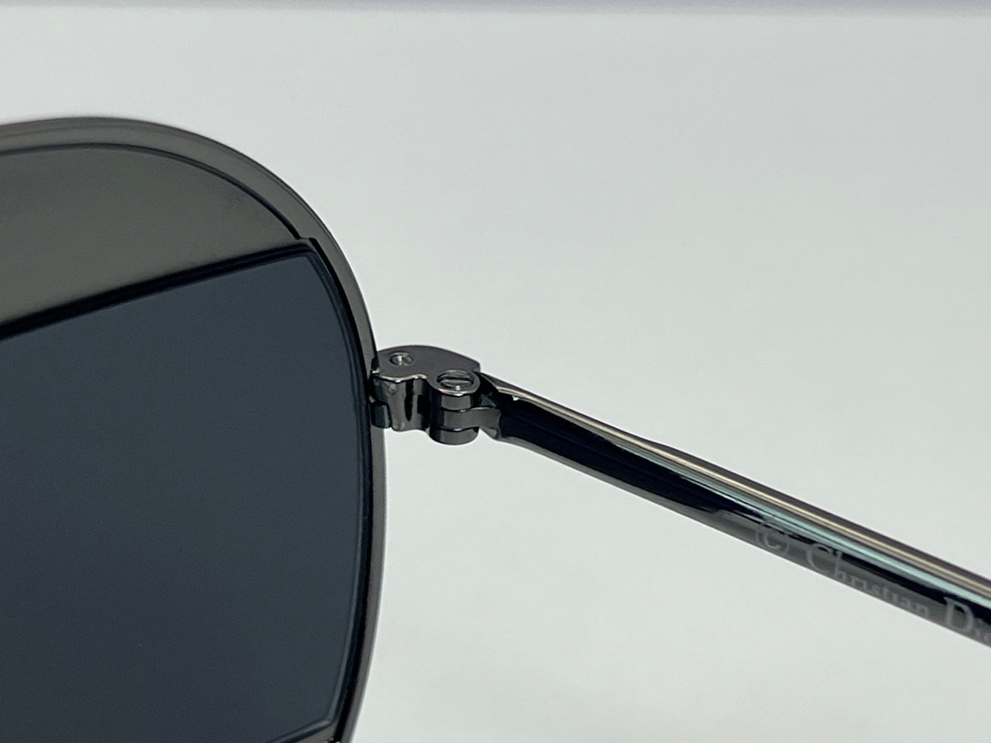 Christian Dior SPLIT 1 Aviator Sunglasses-Gunmetal Frame with Grey/Blue Lens Combo