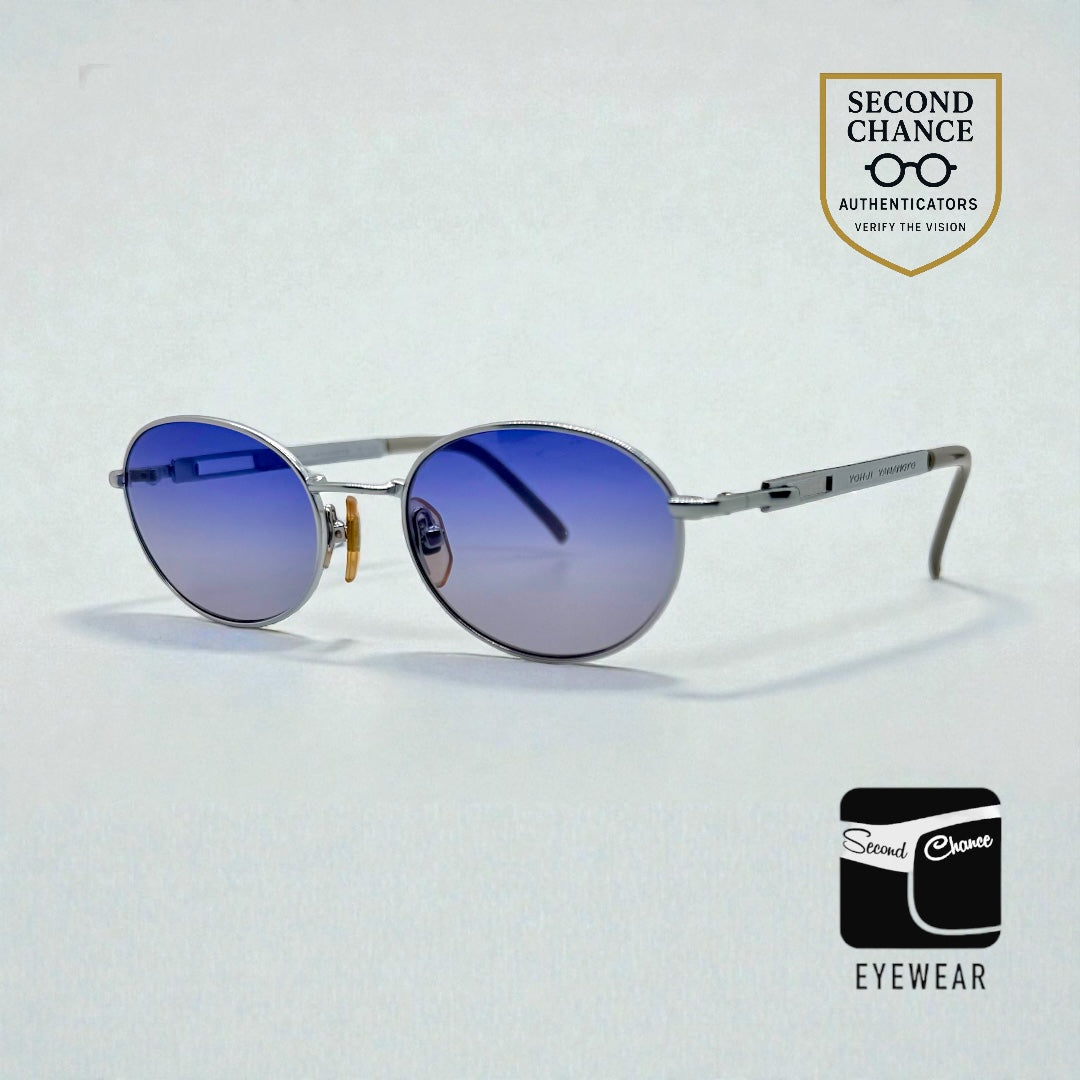 Yohji Yamamoto Vintage Japanese Oval Sunglasses-Unworn-Blue Gradient Lenses