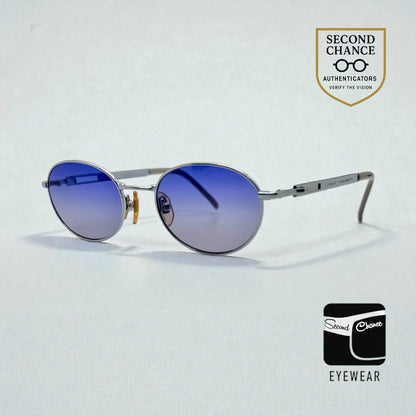 Yohji Yamamoto Vintage Japanese Oval Sunglasses-Unworn-Blue Gradient Lenses