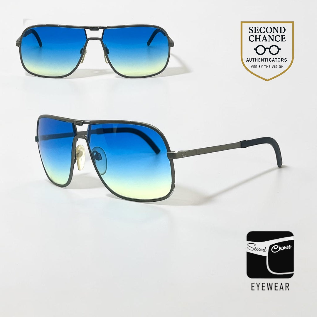 Silhouette M 8500 Vintage Navigator Sunglasses-New Custom Blue Gradient Lenses