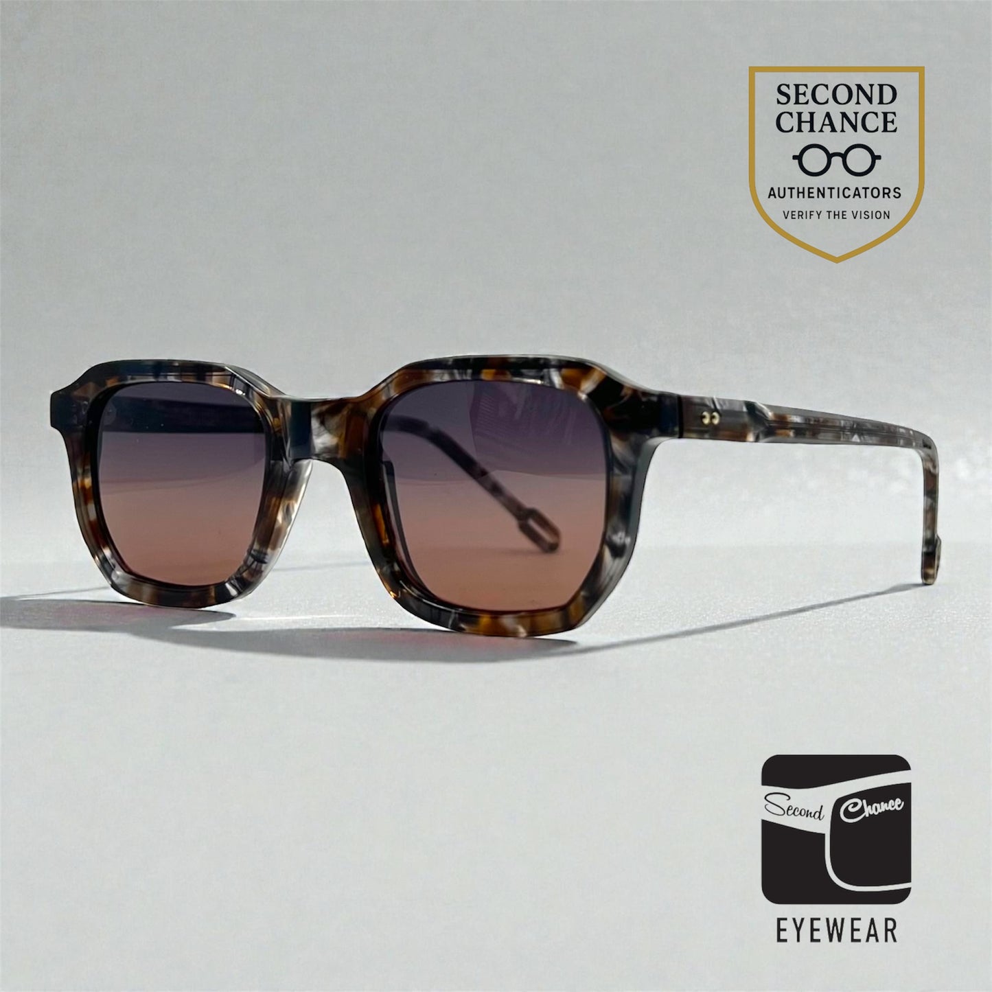 Odette Lunettes-Morton AO42 Sunglasses-New Grey/Rose Custom Gradient Lenses-Unworn